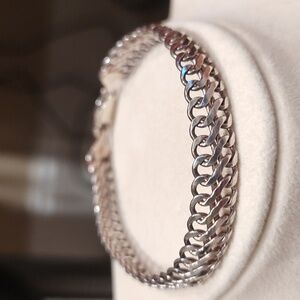 Vintage 925 Sterling Silver Infinity Link Bracelet 7 1/4”